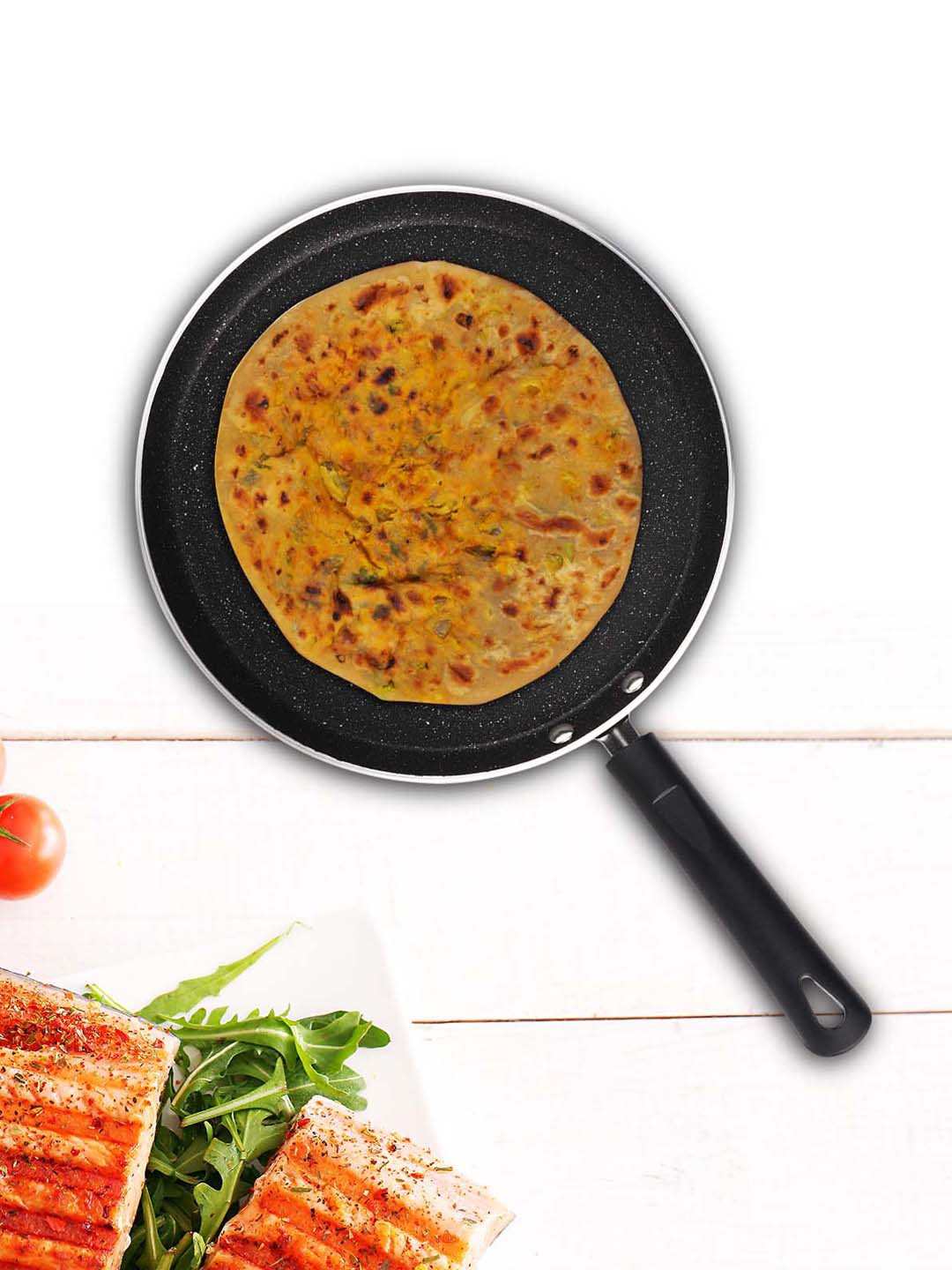 

BERGNER Black Solid Dishwasher Safe Non-Stick Aluminium Tawa
