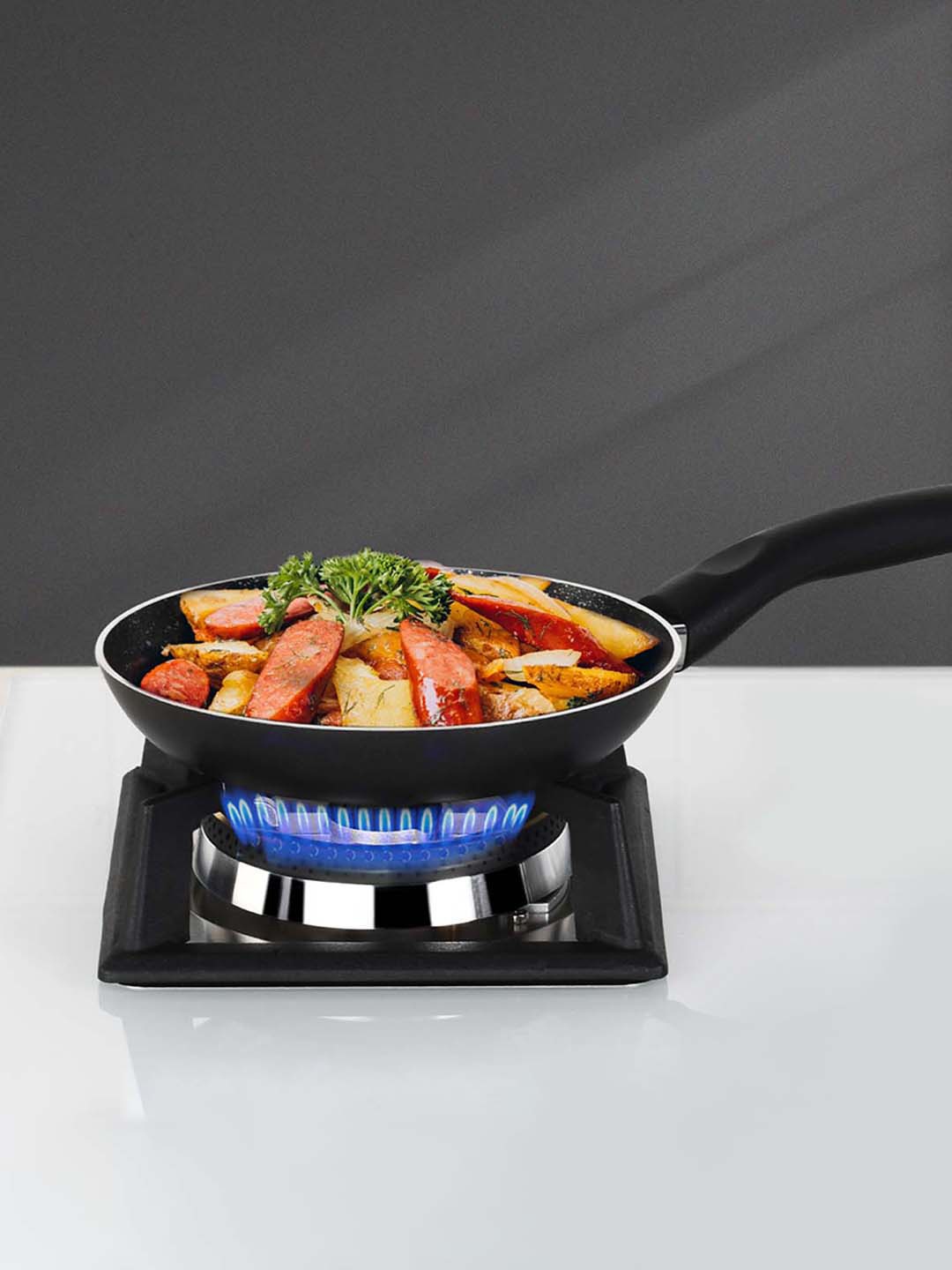 

BERGNER Black Solid Dishwasher Safe Non-Stick Aluminium Frying Pan