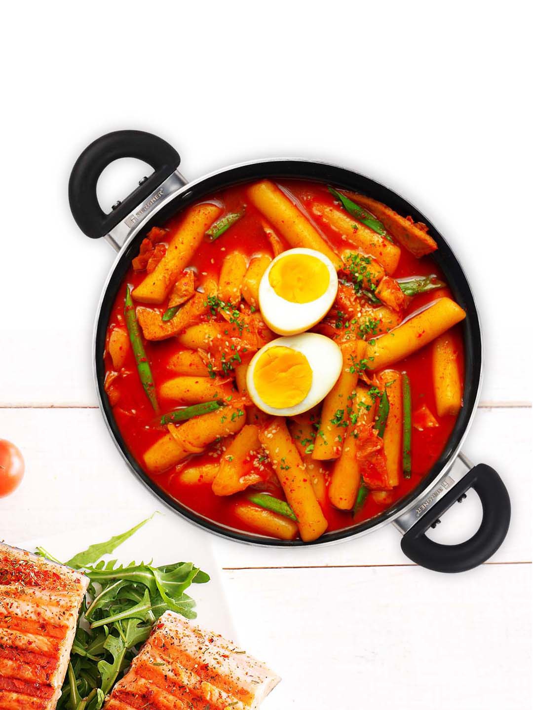 

BERGNER Black Solid Non Stick Kadai With Glass Lid