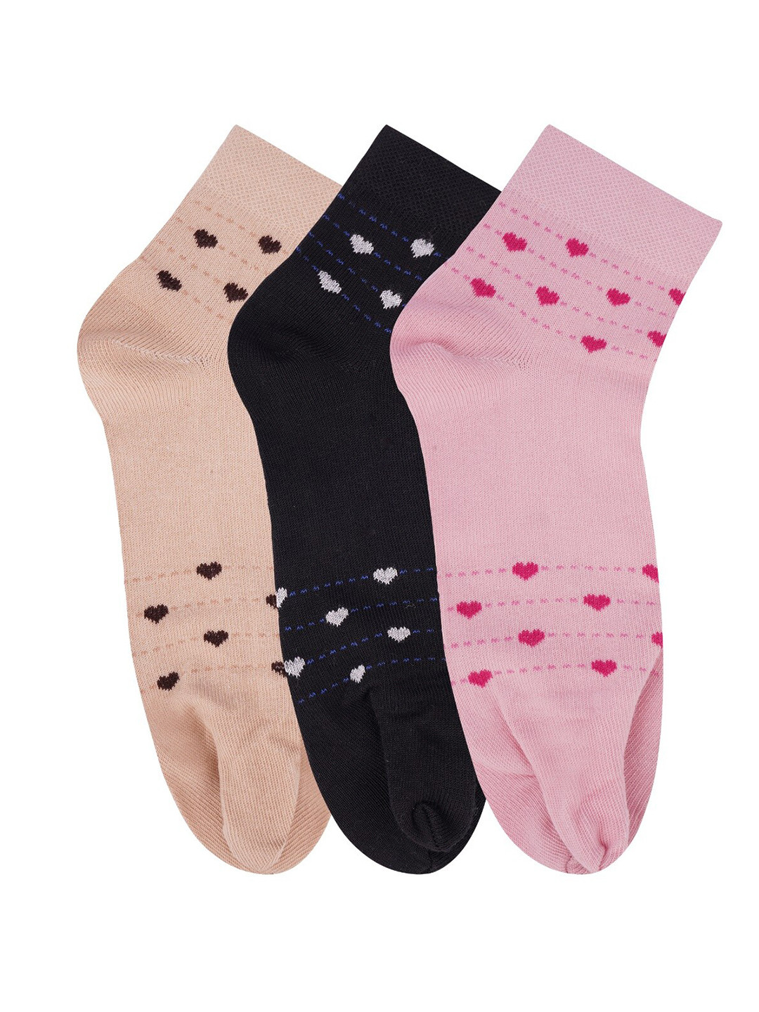 

N2S NEXT2SKIN Women Pack Of 3 Assorted Ankle-Length Socks