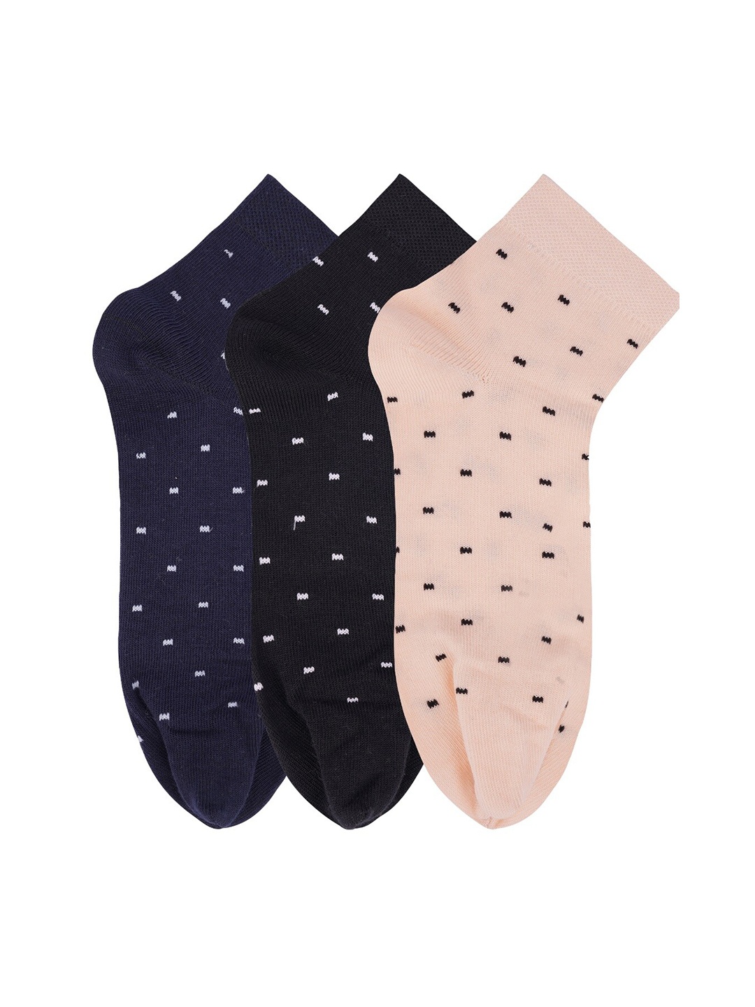 

N2S NEXT2SKIN Women Pack Of 3 Assorted Ankle-Length Socks, Multi