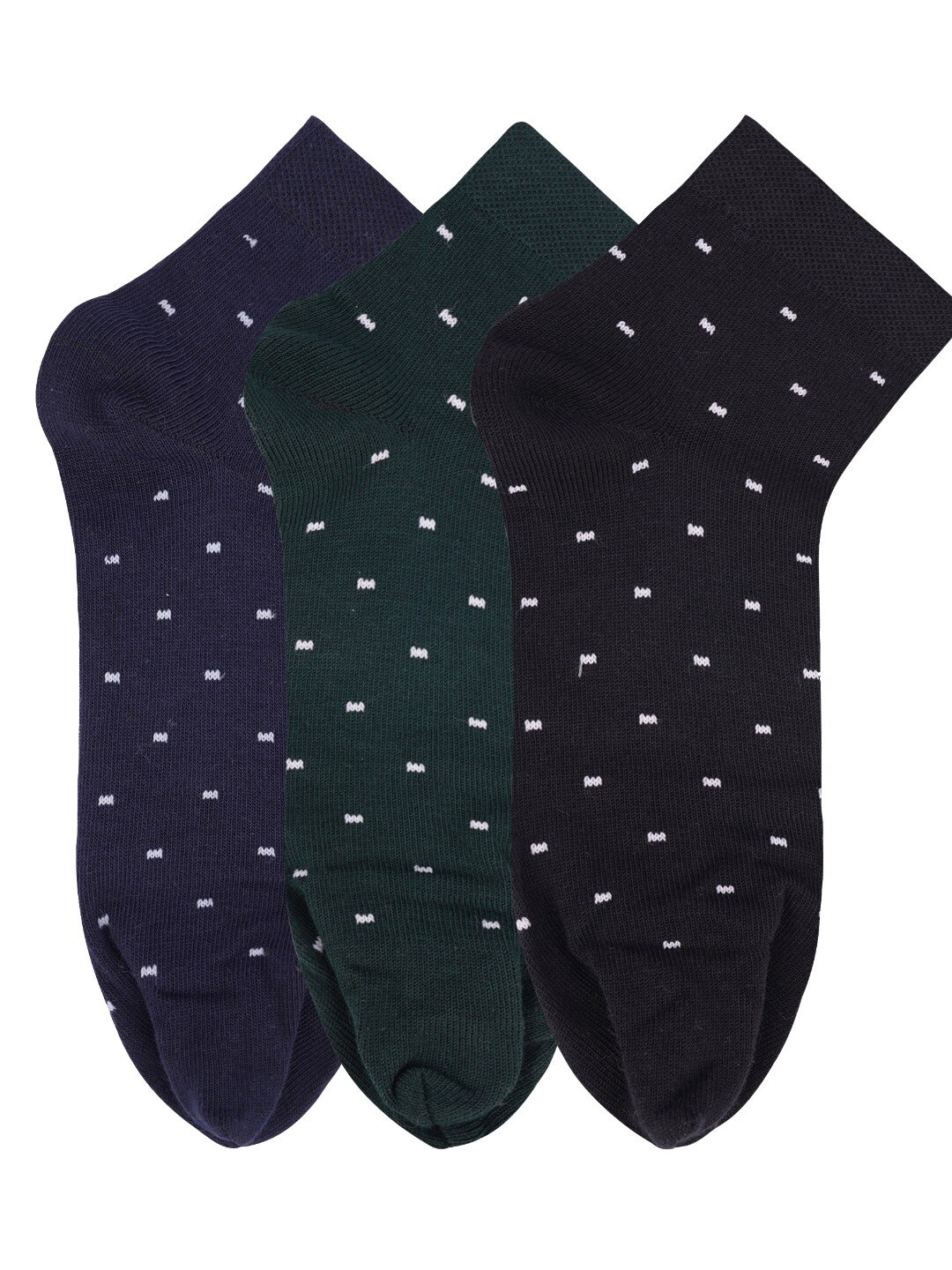 

N2S NEXT2SKIN Women Pack Of 3 Assorted Cotton Ankle-Length Socks
