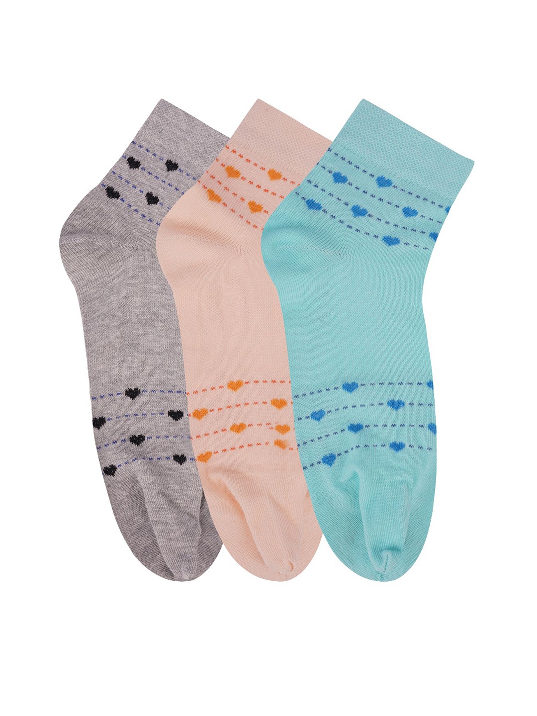

N2S NEXT2SKIN Women Pack of 3 Patterned Cotton Ankle Length Thumb Socks, Assorted