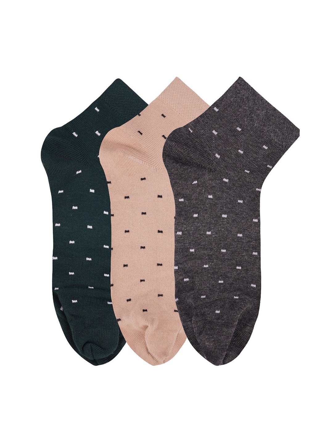 

N2S NEXT2SKIN Women Pack Of 3 Patterned Ankle-Length Socks, Grey