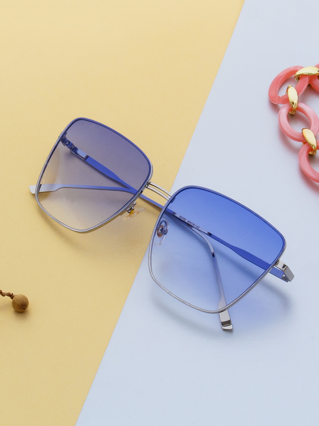 

Ted Smith Unisex Blue UV Protected Square Sunglasses