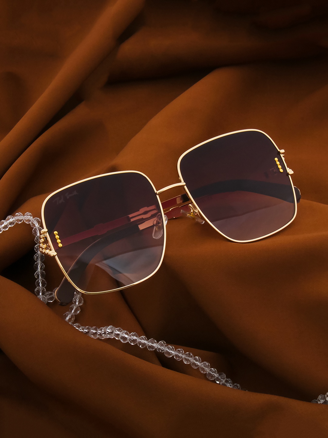 

Ted Smith Women Brown Lens & Gold-Toned Square Sunglasses - DIAMOND_C3