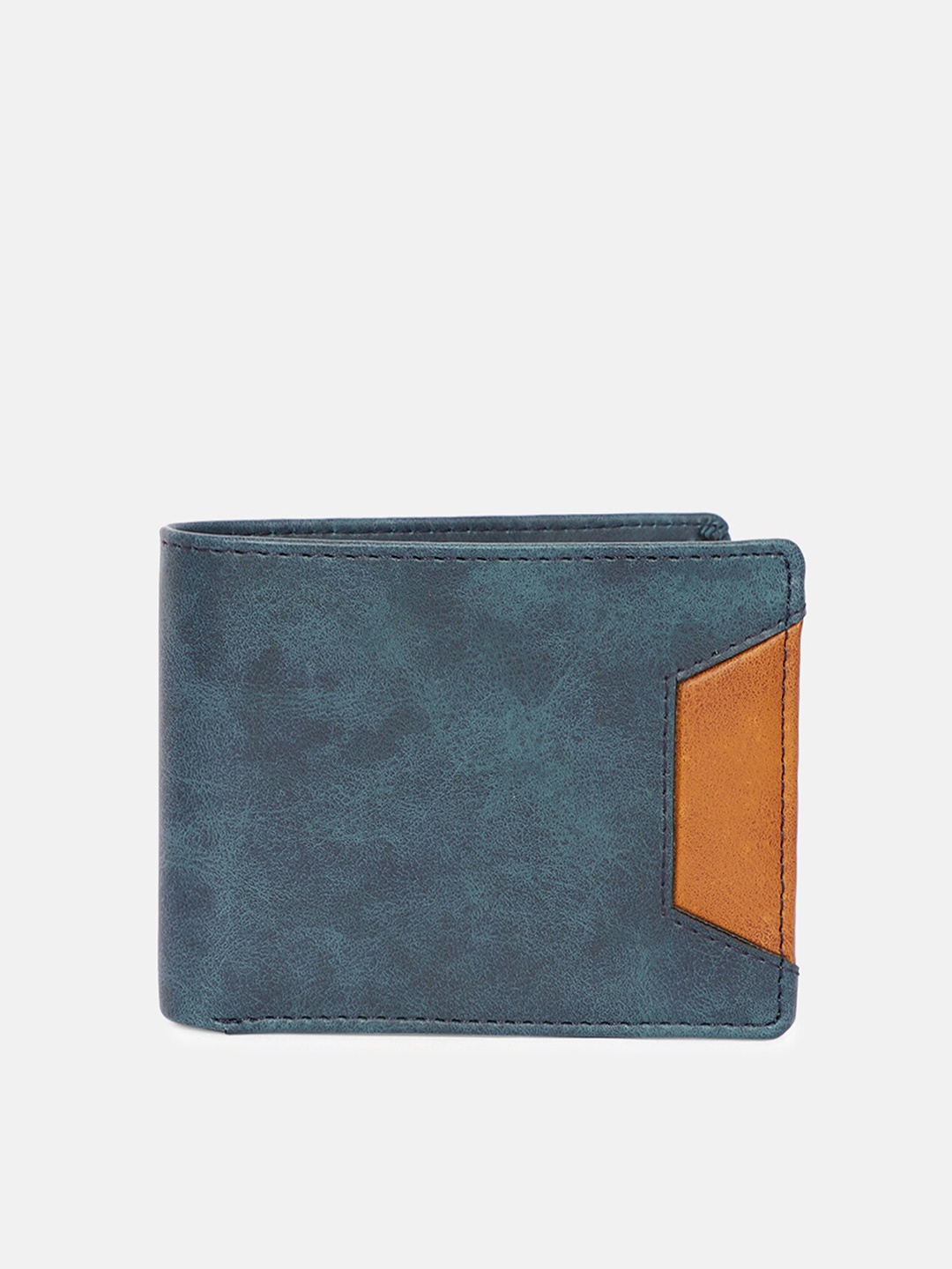 

SAMTROH Men Blue Solid Two Fold Wallet