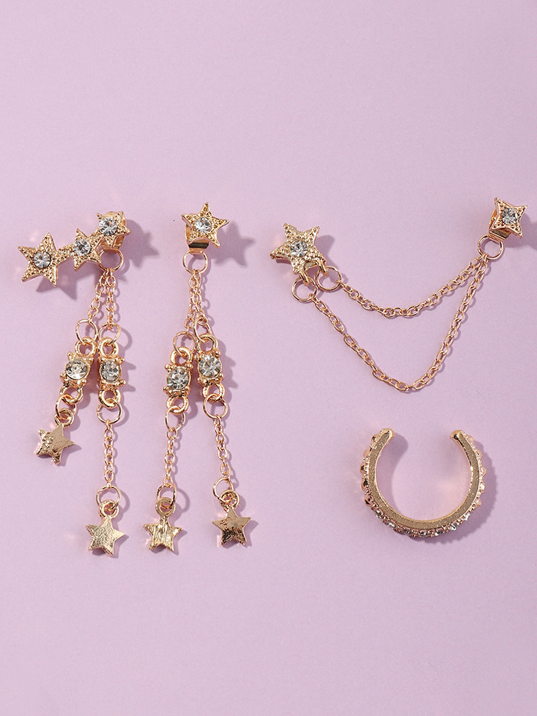 

URBANIC Gold-Toned Set Of 4 Earrings