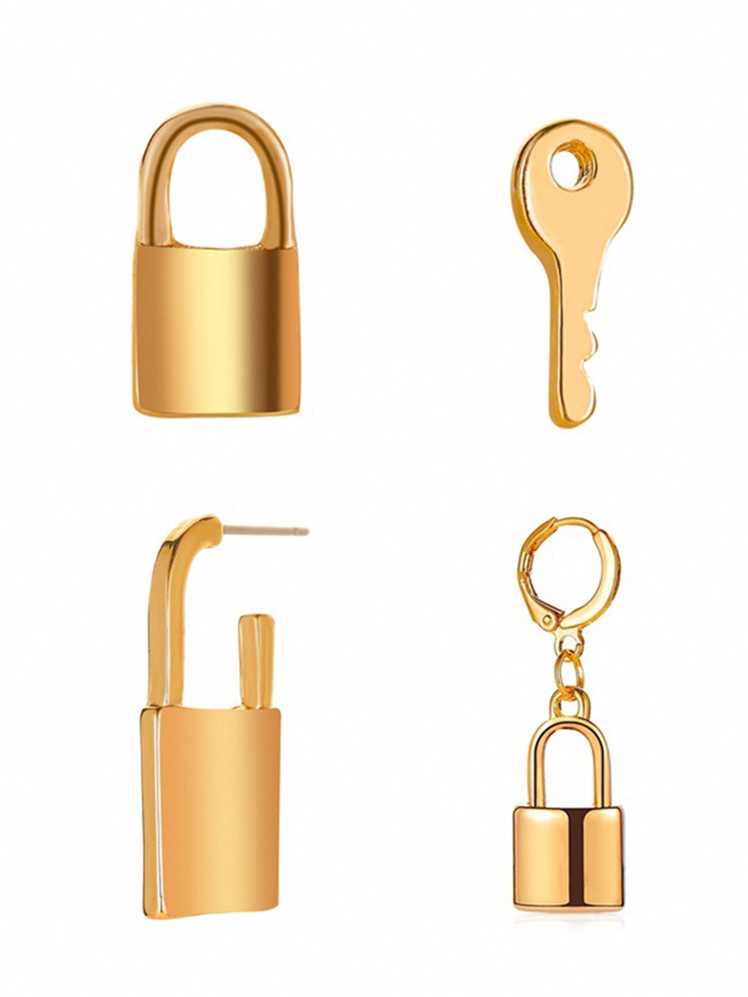 

URBANIC Gold-Toned Set Of 4 Earrings