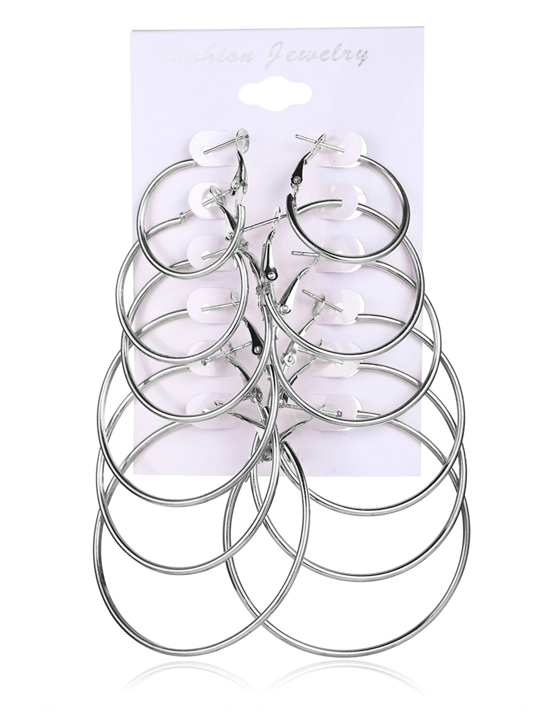 

URBANIC Silver-Toned Circular Hoop Earrings