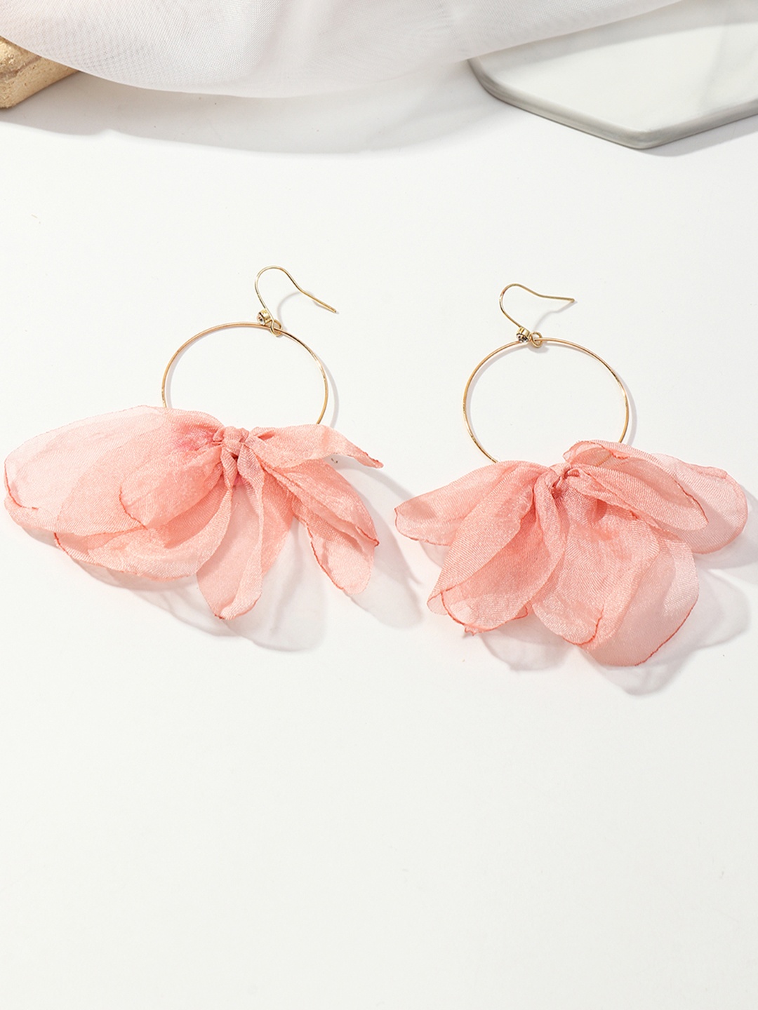

URBANIC Pink Contemporary Drop Earrings