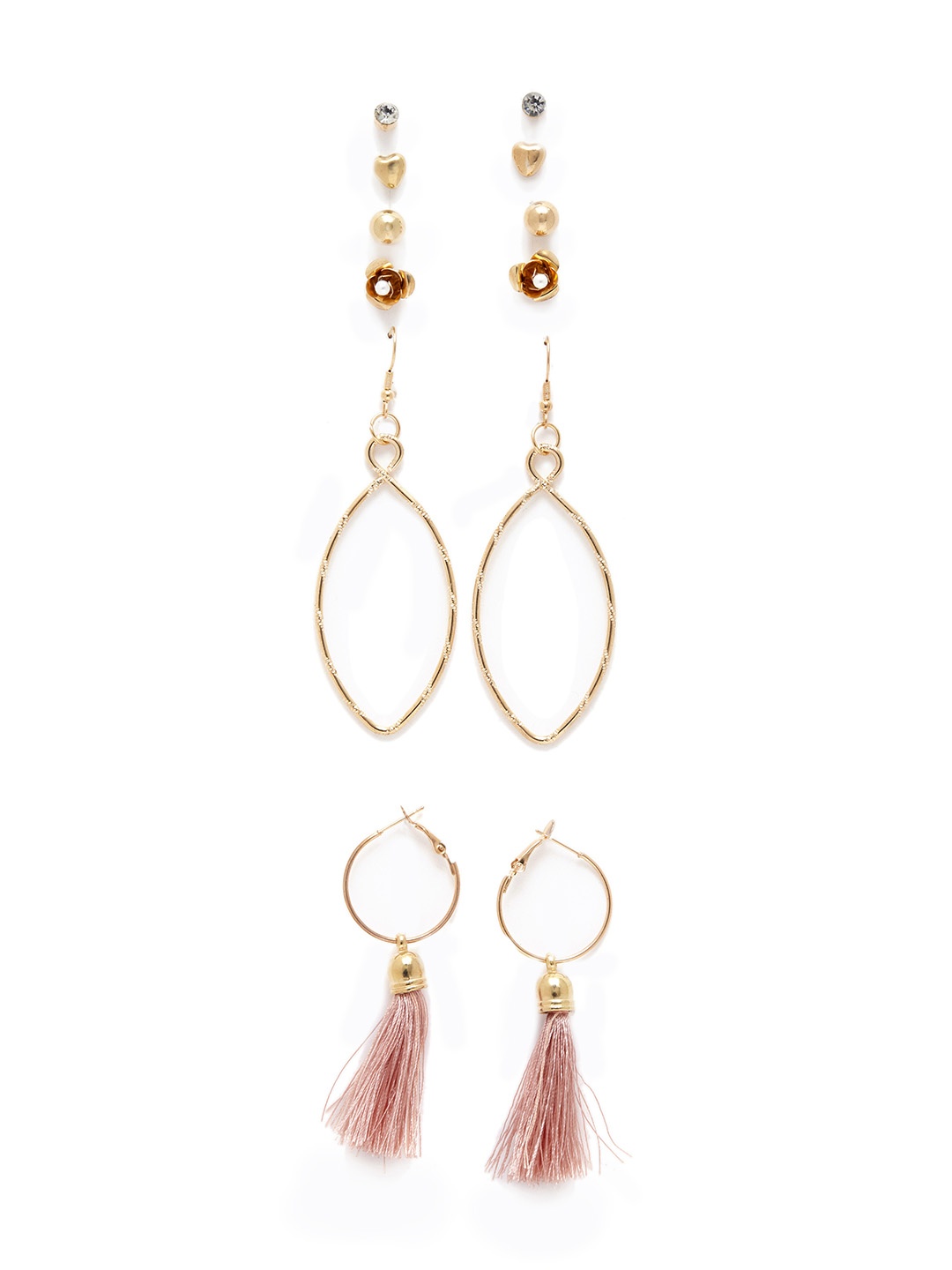 

URBANIC Set of 6 Earrings, Gold