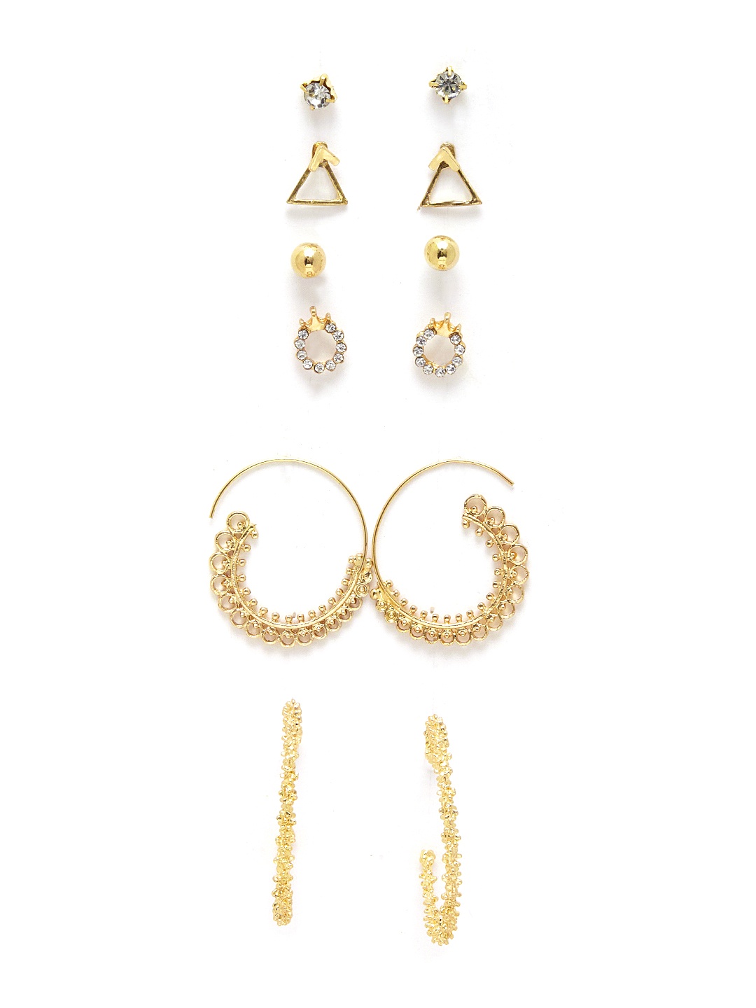 

URBANIC Set of 6 Gold-Toned Earrings