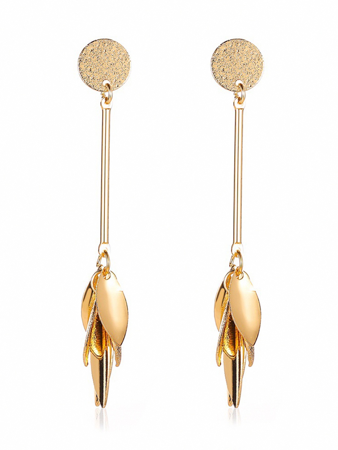 

URBANIC Gold-Toned Teardrop Shaped Drop Earrings