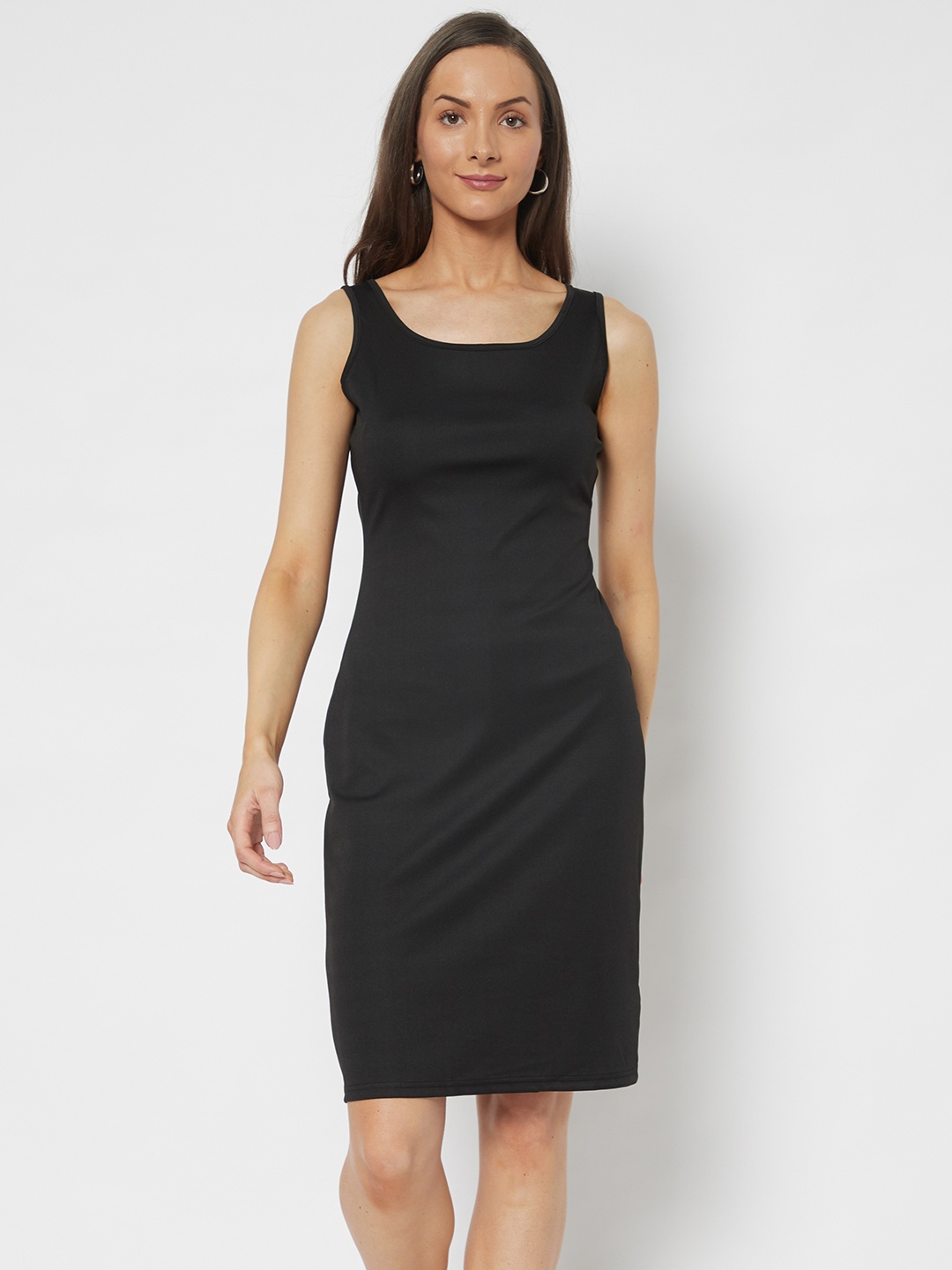 

URBANIC Women Black Solid Sheath Dress
