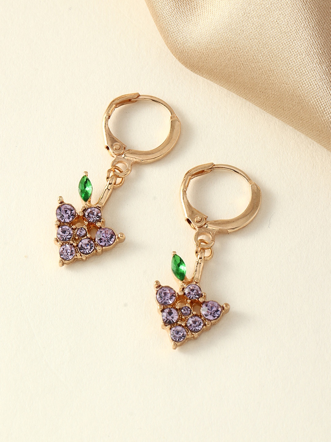 

URBANIC Lavender & Green Contemporary Drop Earrings