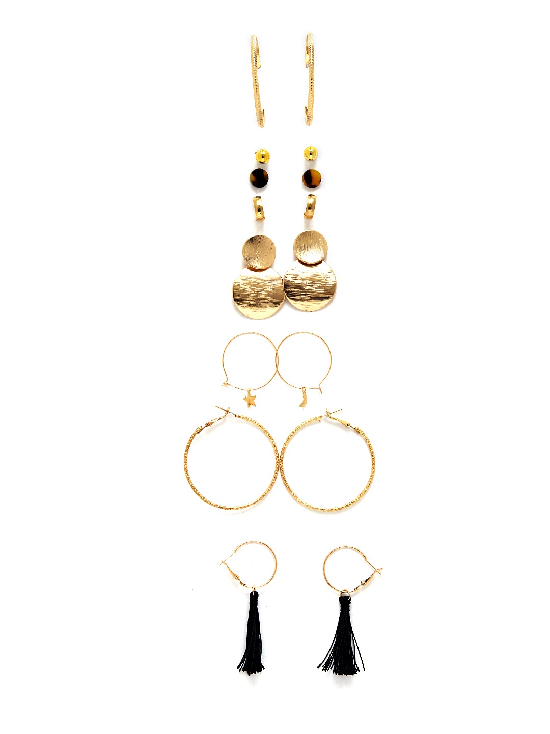 

URBANIC Set of 8 Earrings, Gold