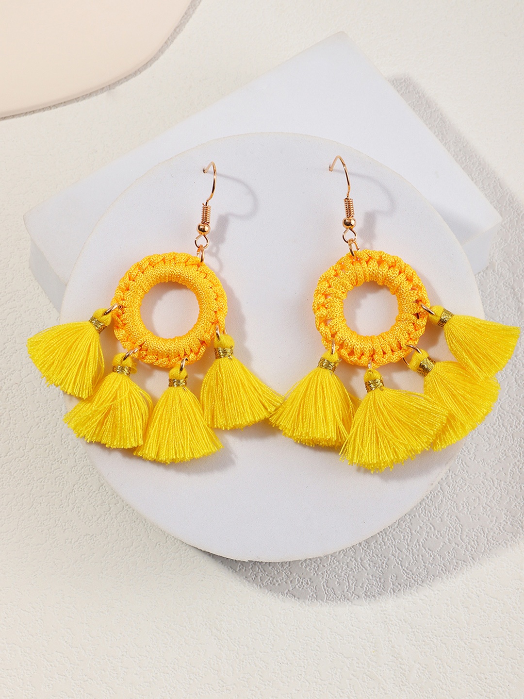 

URBANIC Yellow Contemporary Drop Earrings