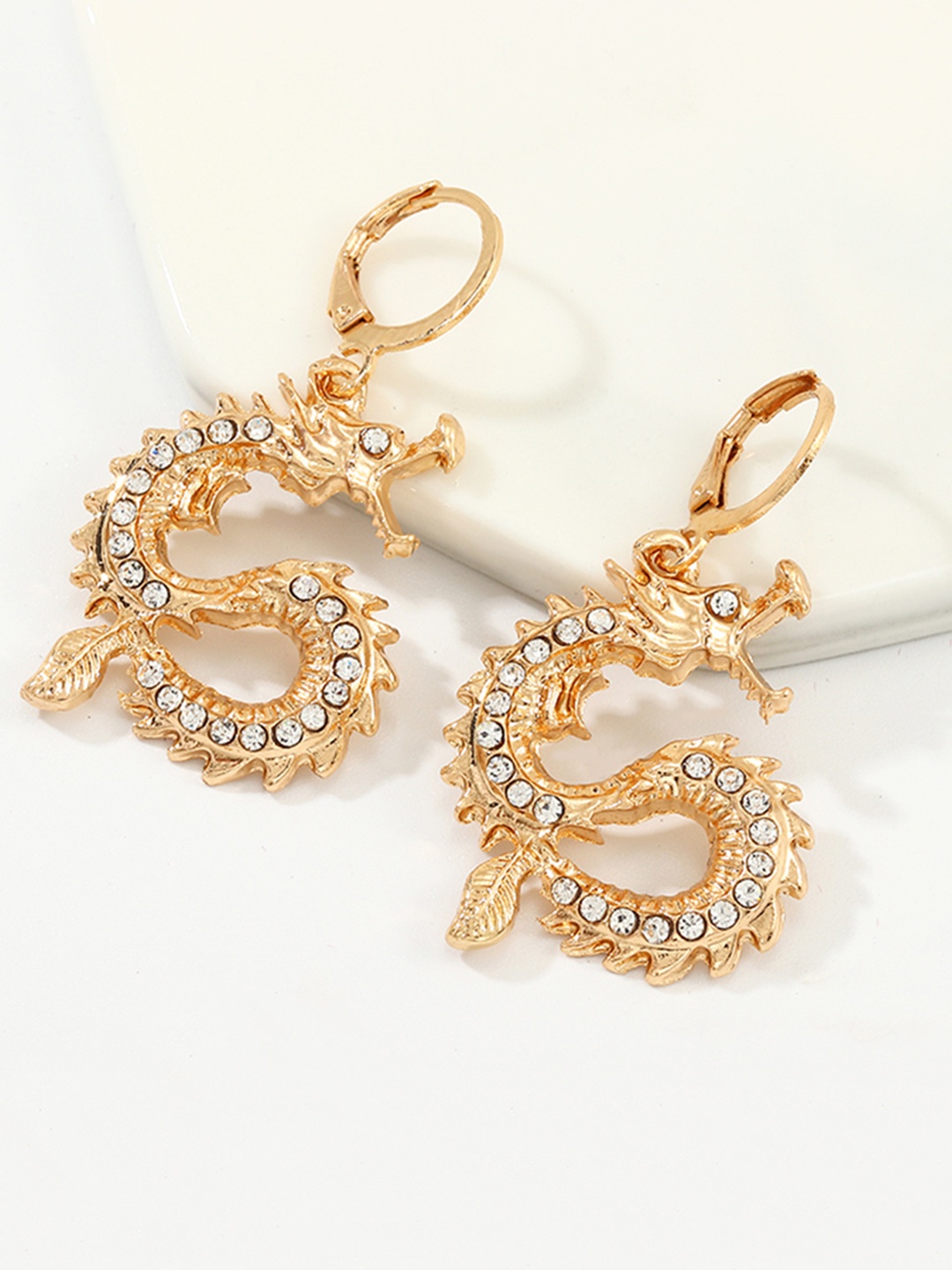 

URBANIC Gold-Toned Animal Shaped Drop Earrings