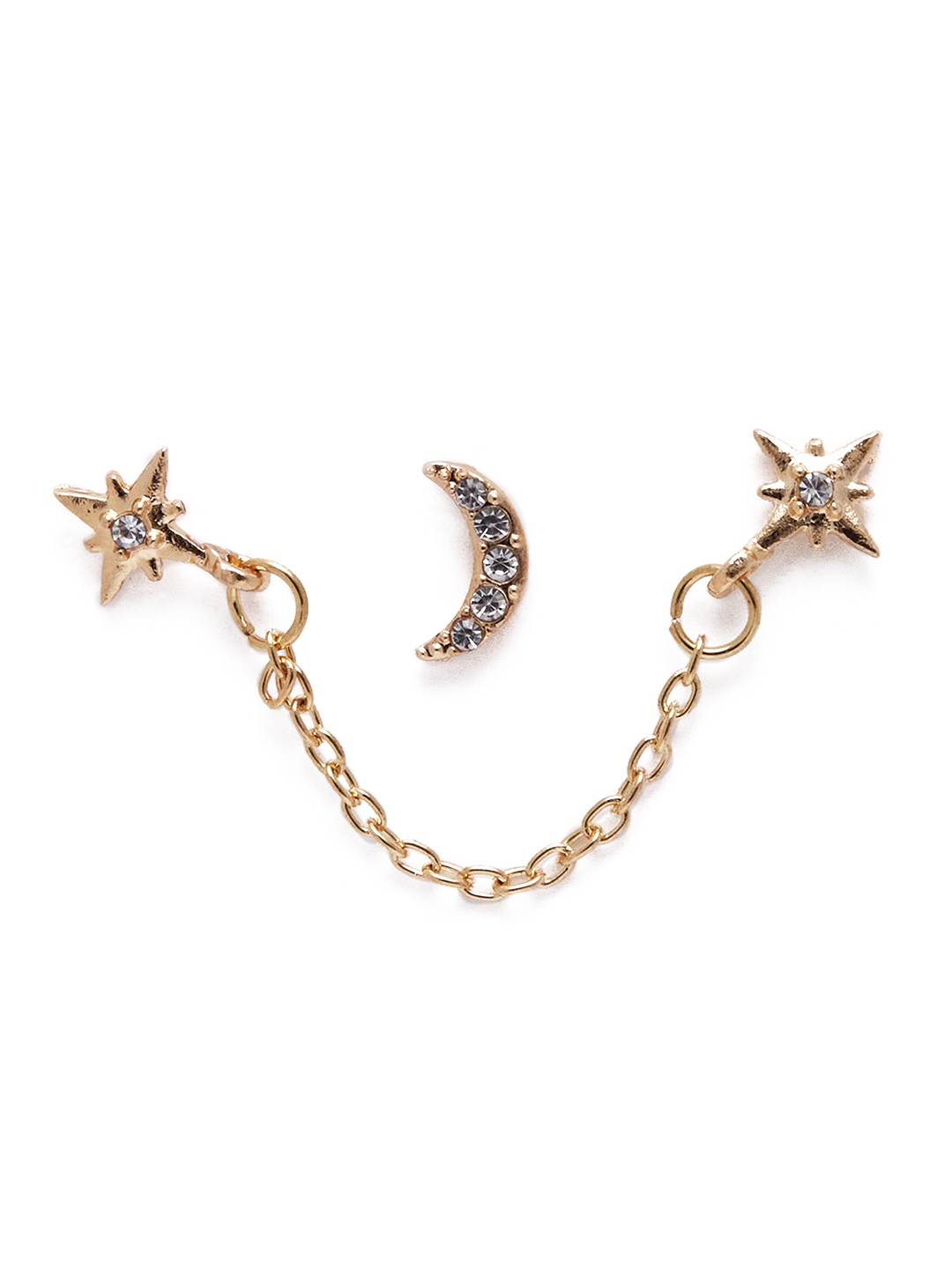 

URBANIC Gold-Toned Crescent Shaped Studs Earrings