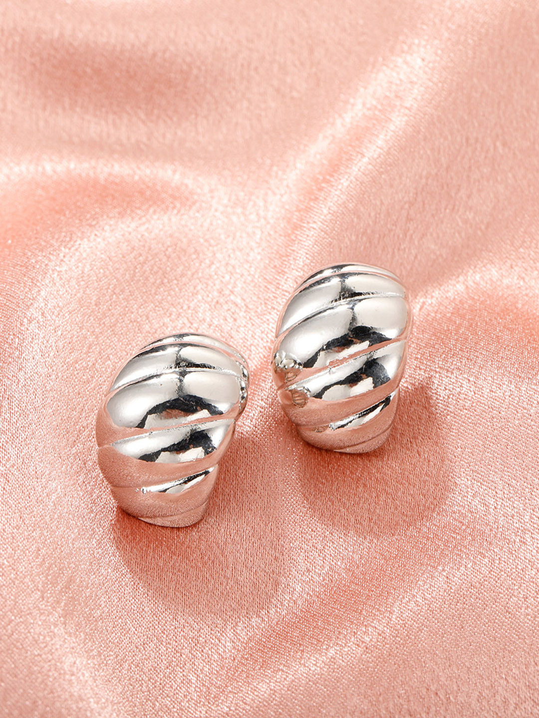 

URBANIC Silver-Toned Circular Half Hoop Earrings