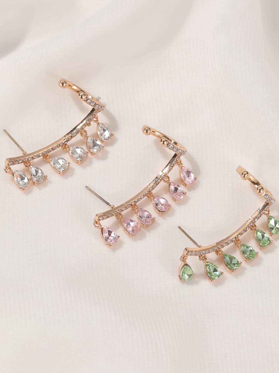 

URBANIC Gold-Toned Set Of 3 Ear Cuff Earrings