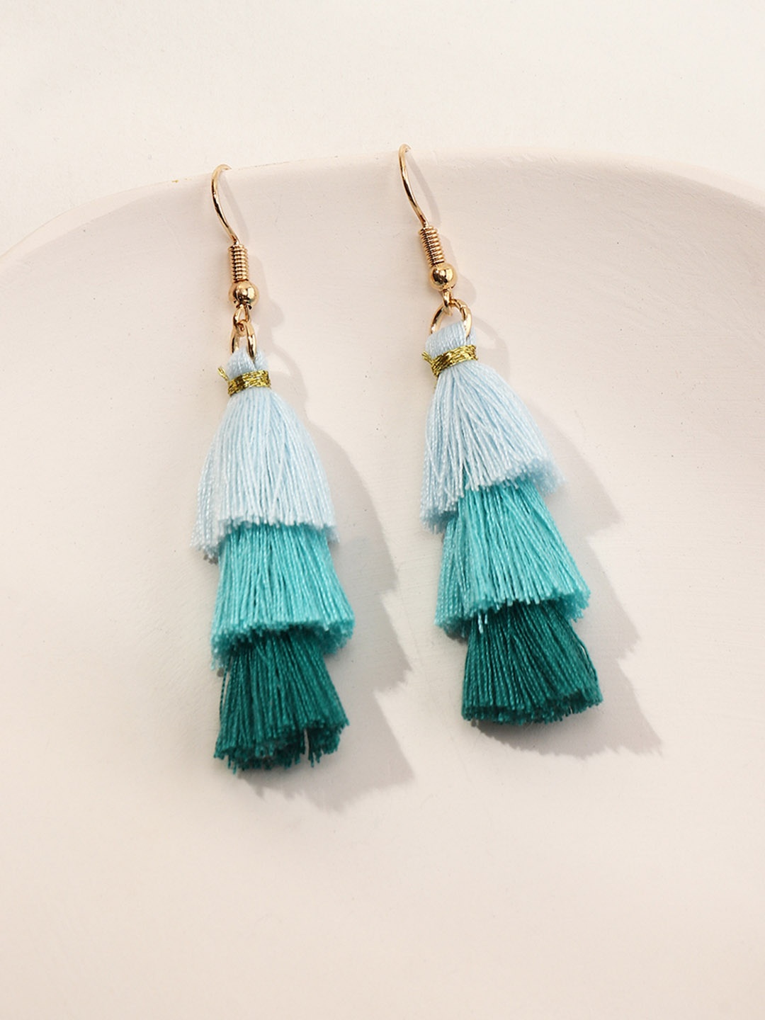 

URBANIC Turquoise Blue Dome Shaped Drop Earrings
