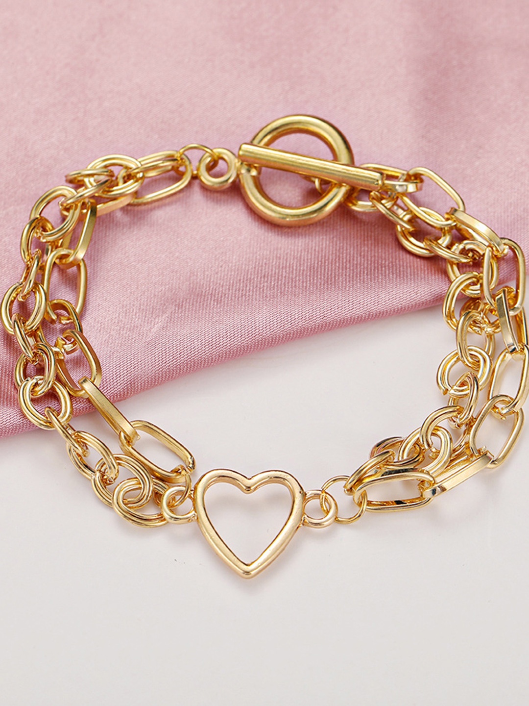

URBANIC Women Gold-Toned Heart Imitation Layered Anklet