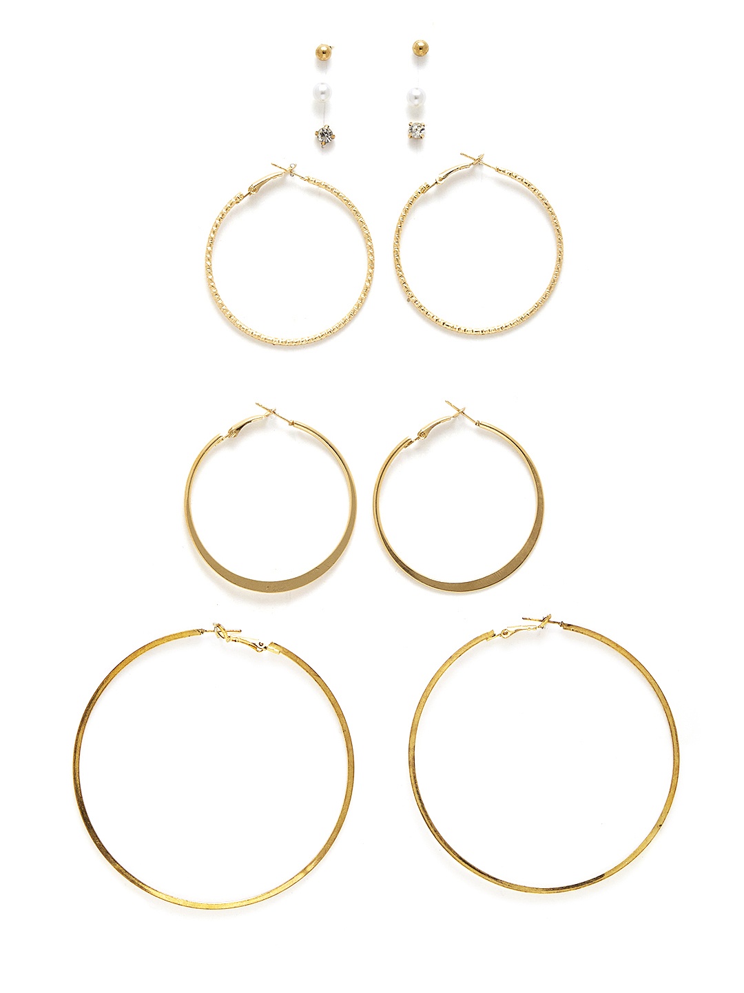 

URBANIC Set of 6 Earrings, Gold