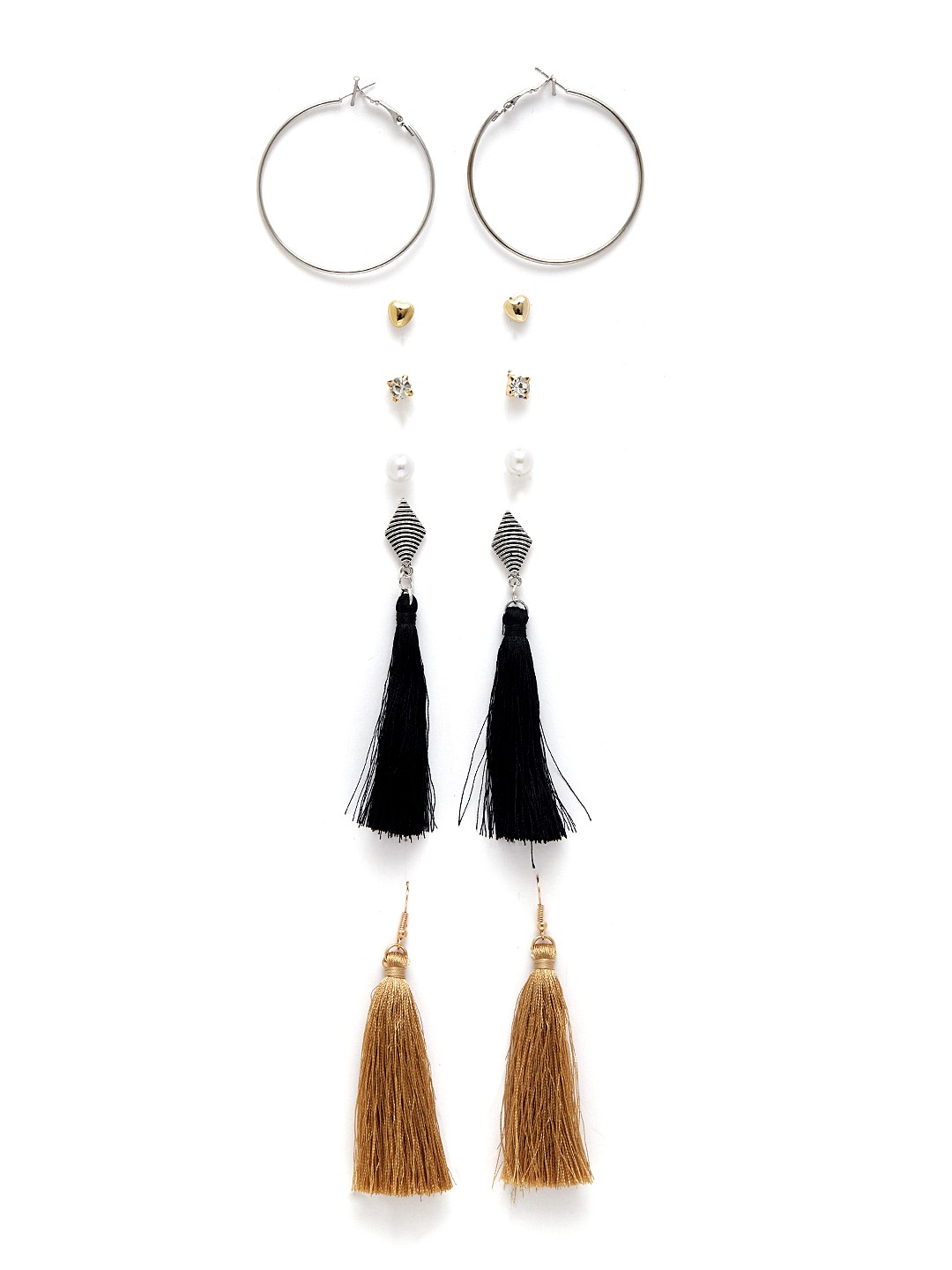 

URBANIC Set of 6 Earrings, Multi