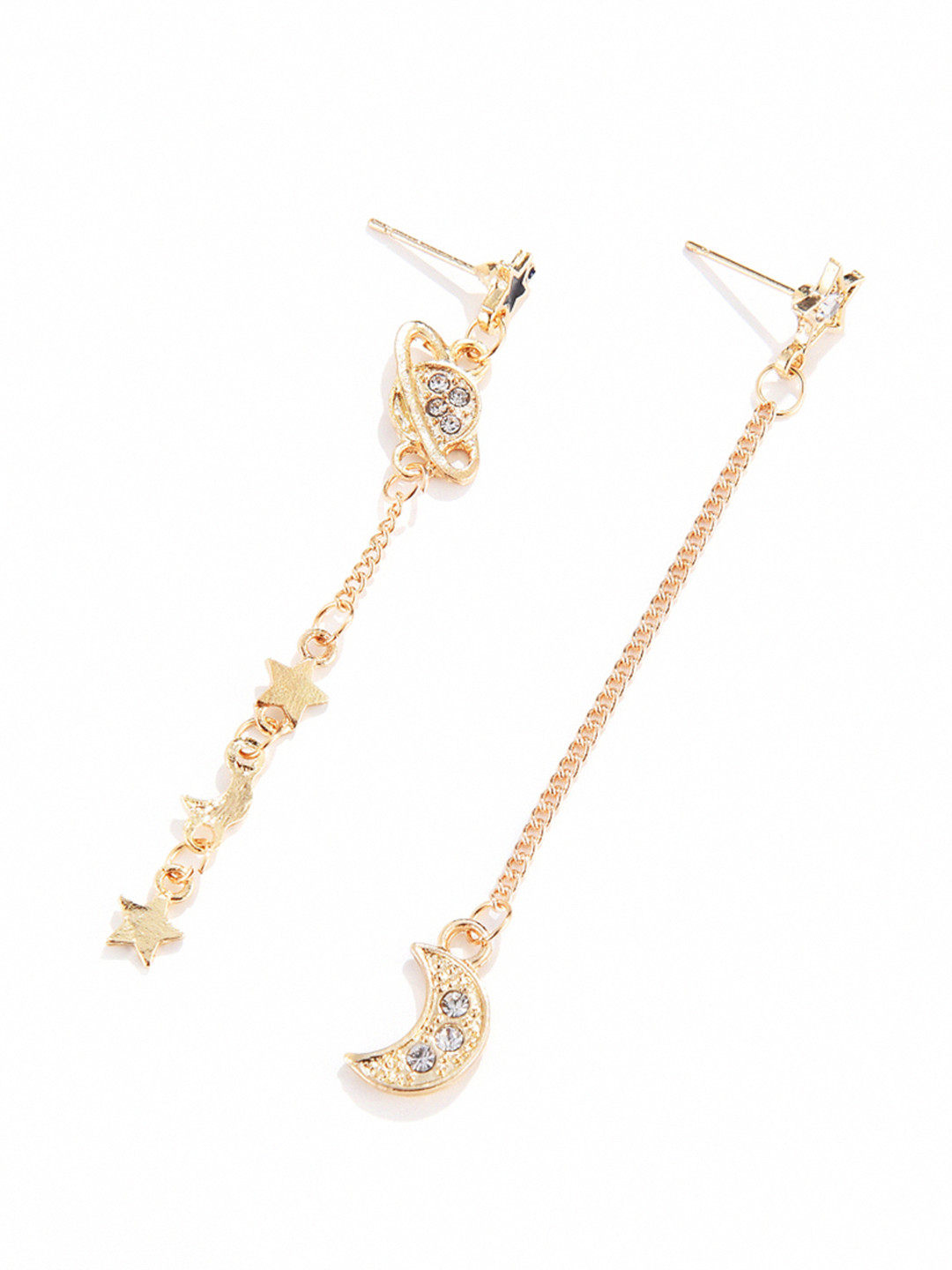 

URBANIC Gold-Toned & Transparent Contemporary Drop Earrings
