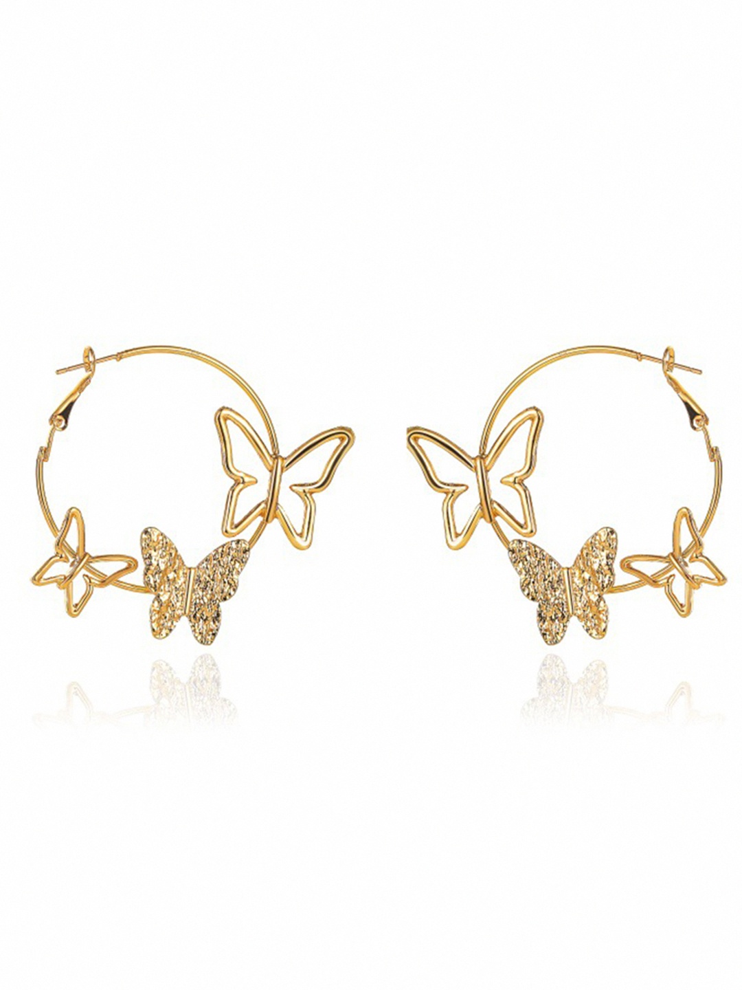 

URBANIC Gold-Toned Circular Hoop Earrings