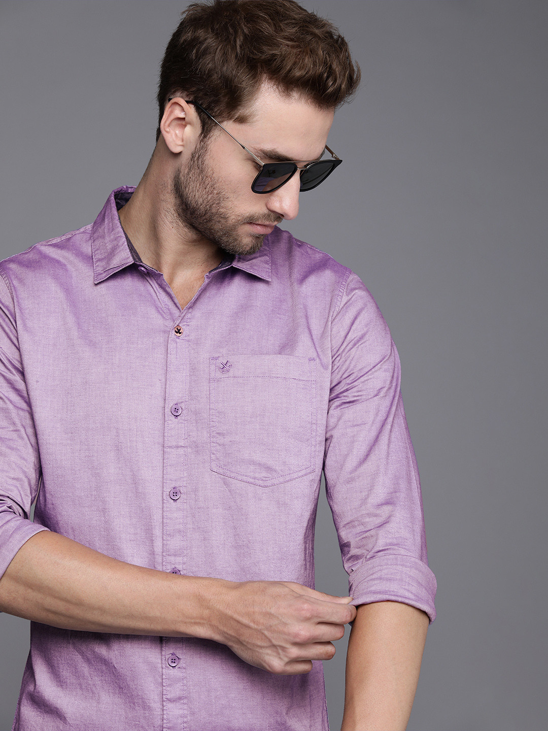 

WROGN Men Purple Slim Fit Casual Shirt