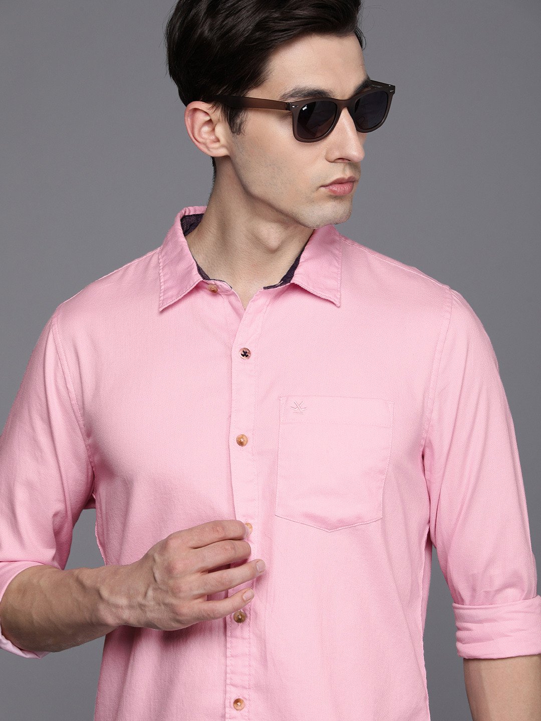 

WROGN Men Pink Slim Fit Casual Shirt