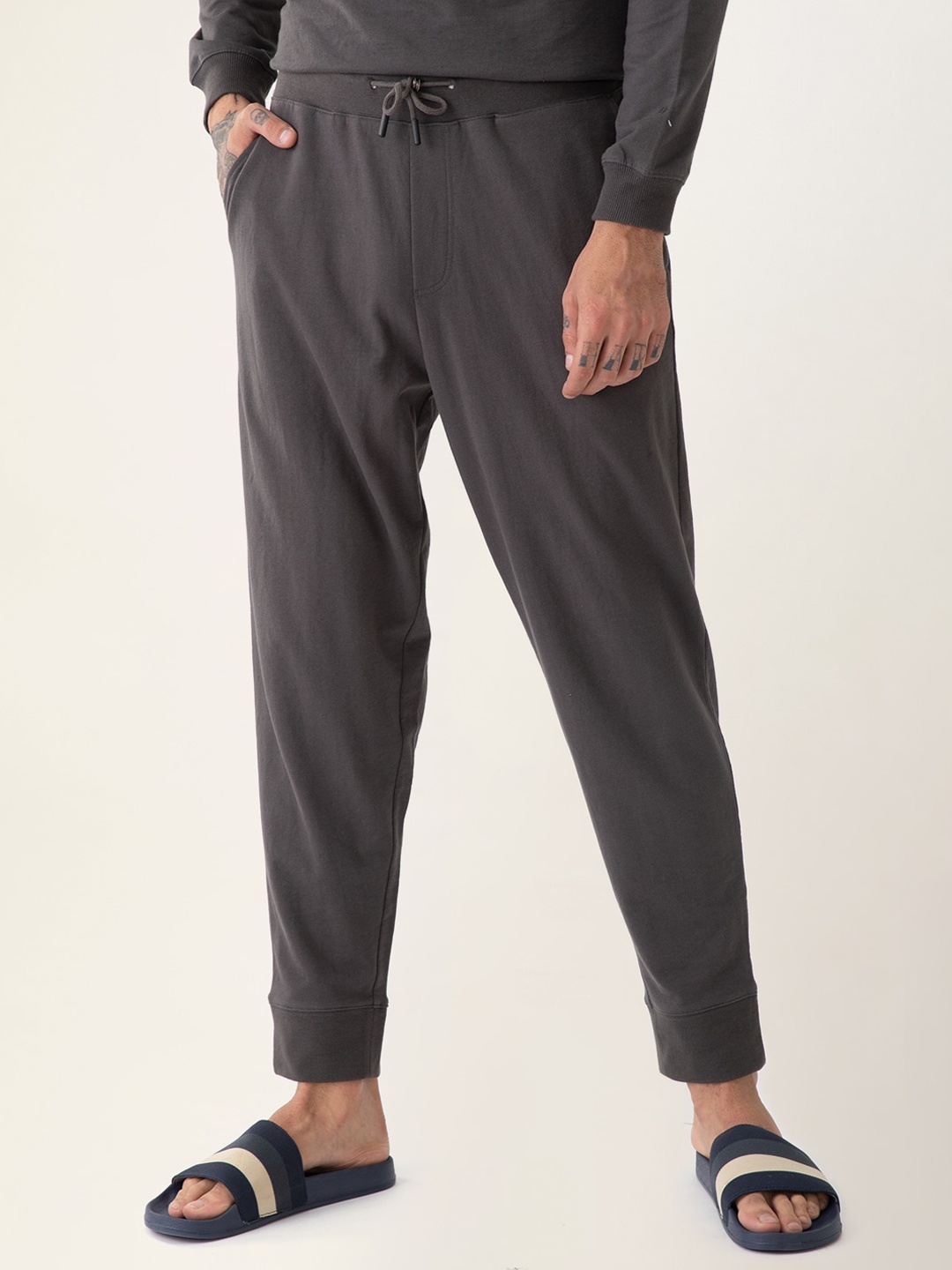 

DaMENSCH Men Grey Better Basics Regular Fit Joggers Lounge Pants