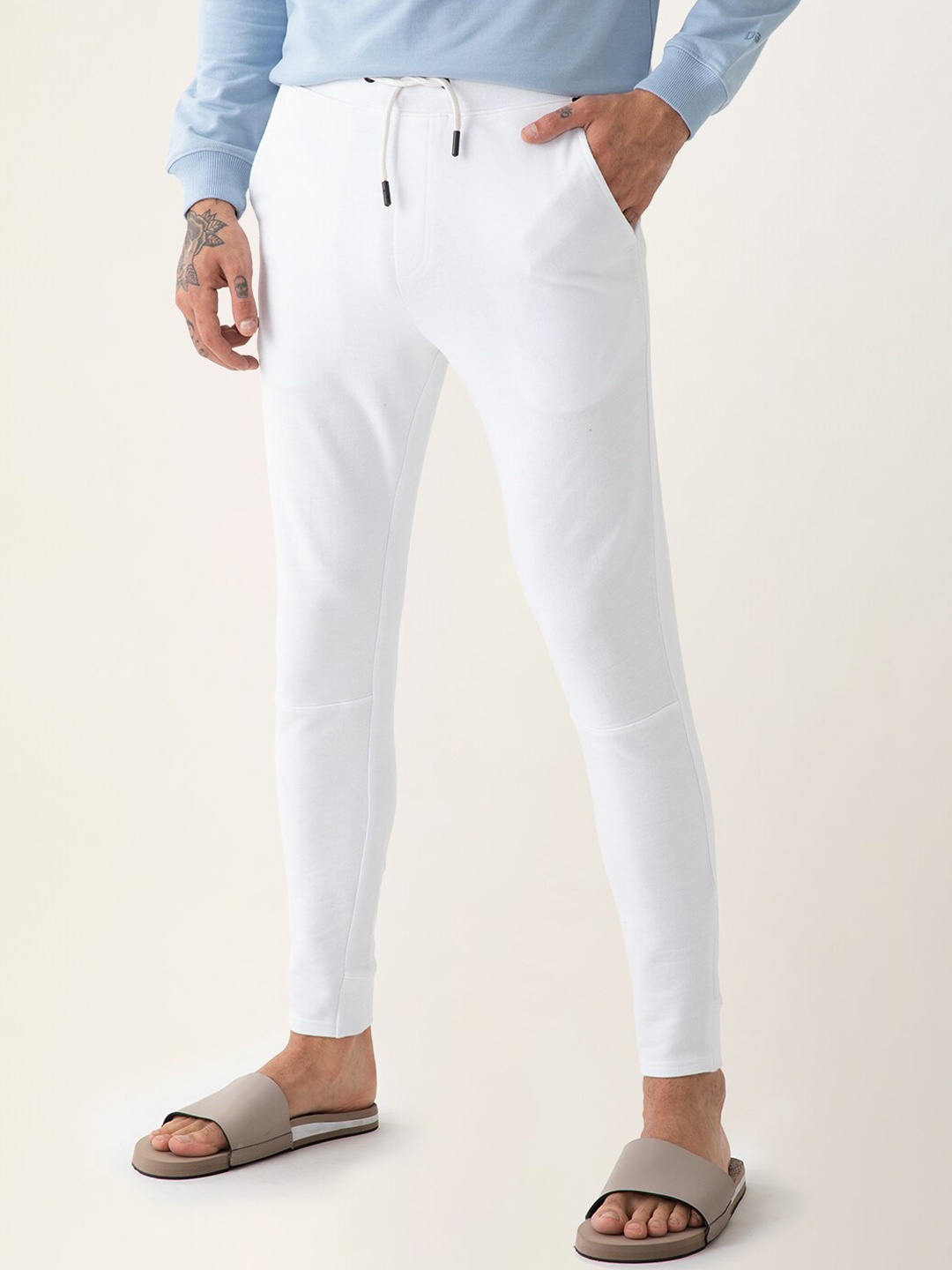

DAMENSCH Men White Solid Slim Fit Lounge Pants