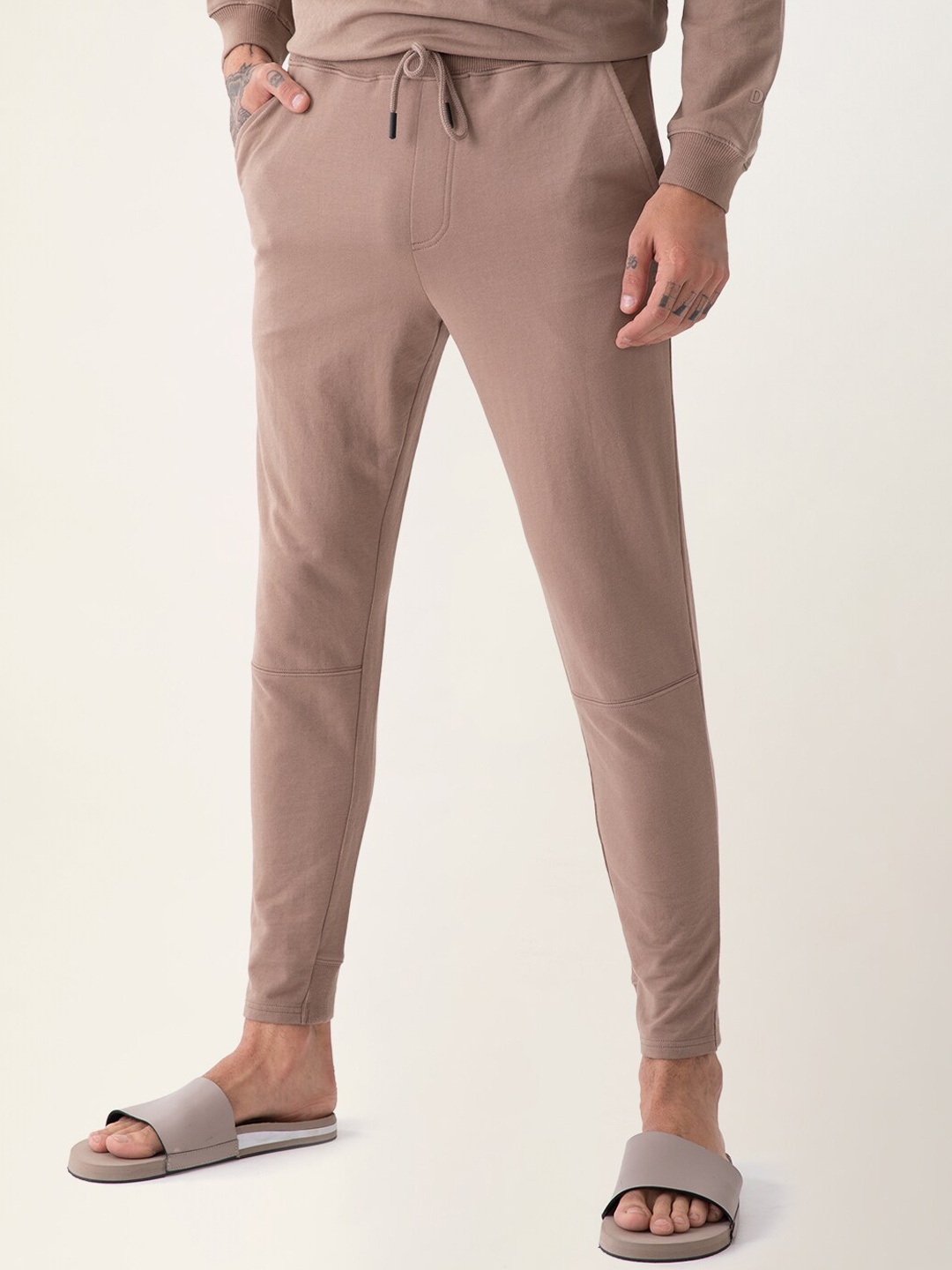 

DaMENSCH Men Brown Better Basics Slim Fit Joggers Lounge Pants