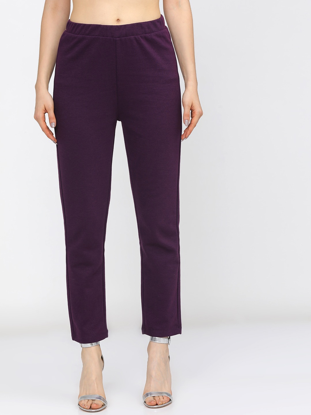 

Vishudh Women Purple Cigerette Trousers
