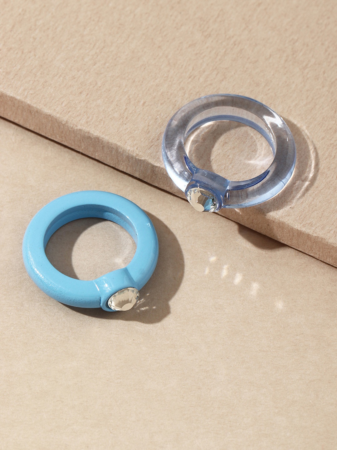 

URBANIC Women Set of 2 Blue Finger Rings