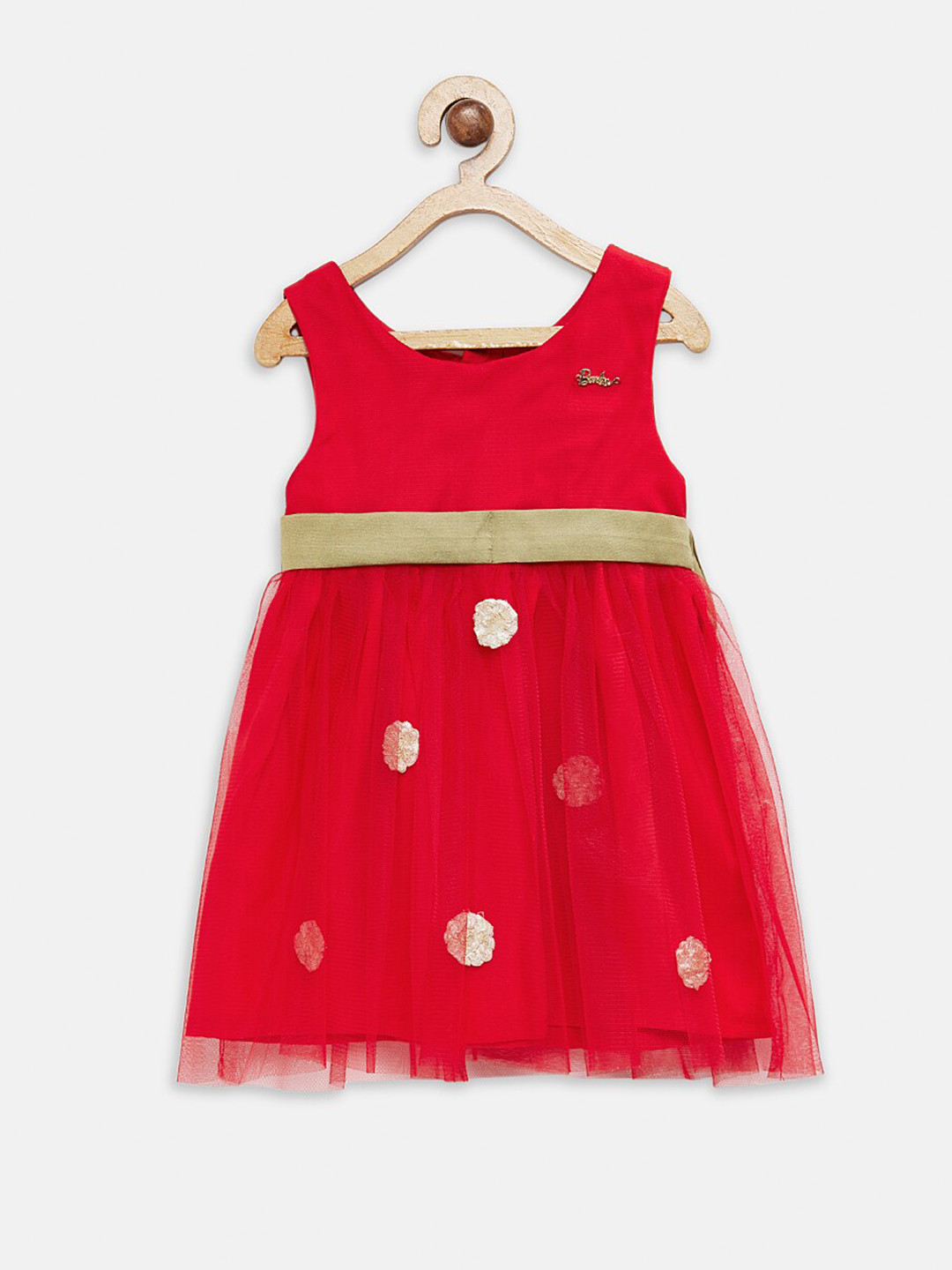 

Barbie by Many Frocks & Red Embellished Net Dress