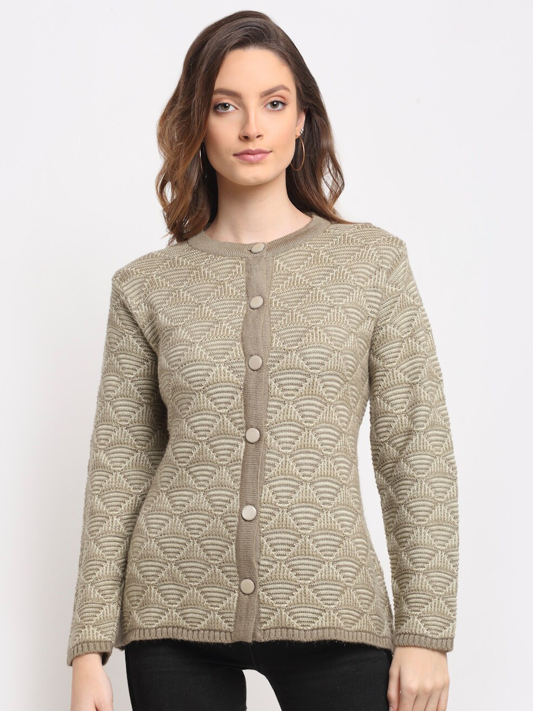 

PERFECT LINE Women Beige Cardigan