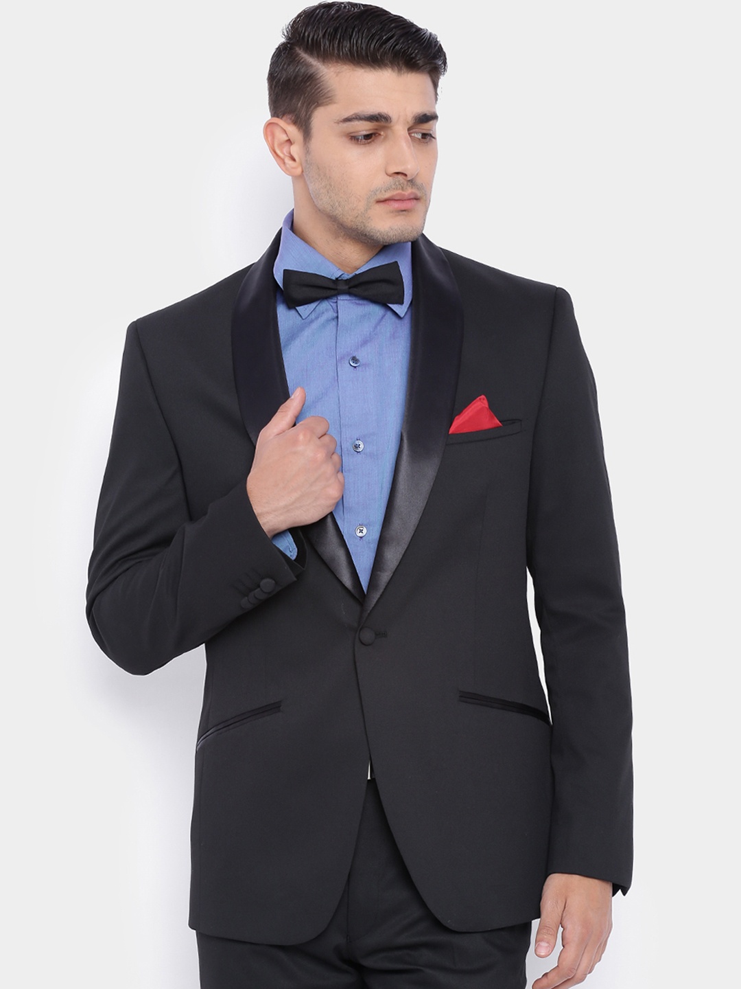 

SUITLTD Black Single-Breasted Slim Fit Party Blazer