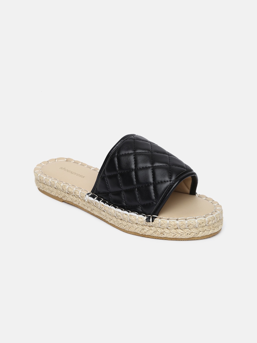 

shoexpress Women Black Embellished Open Toe Flats