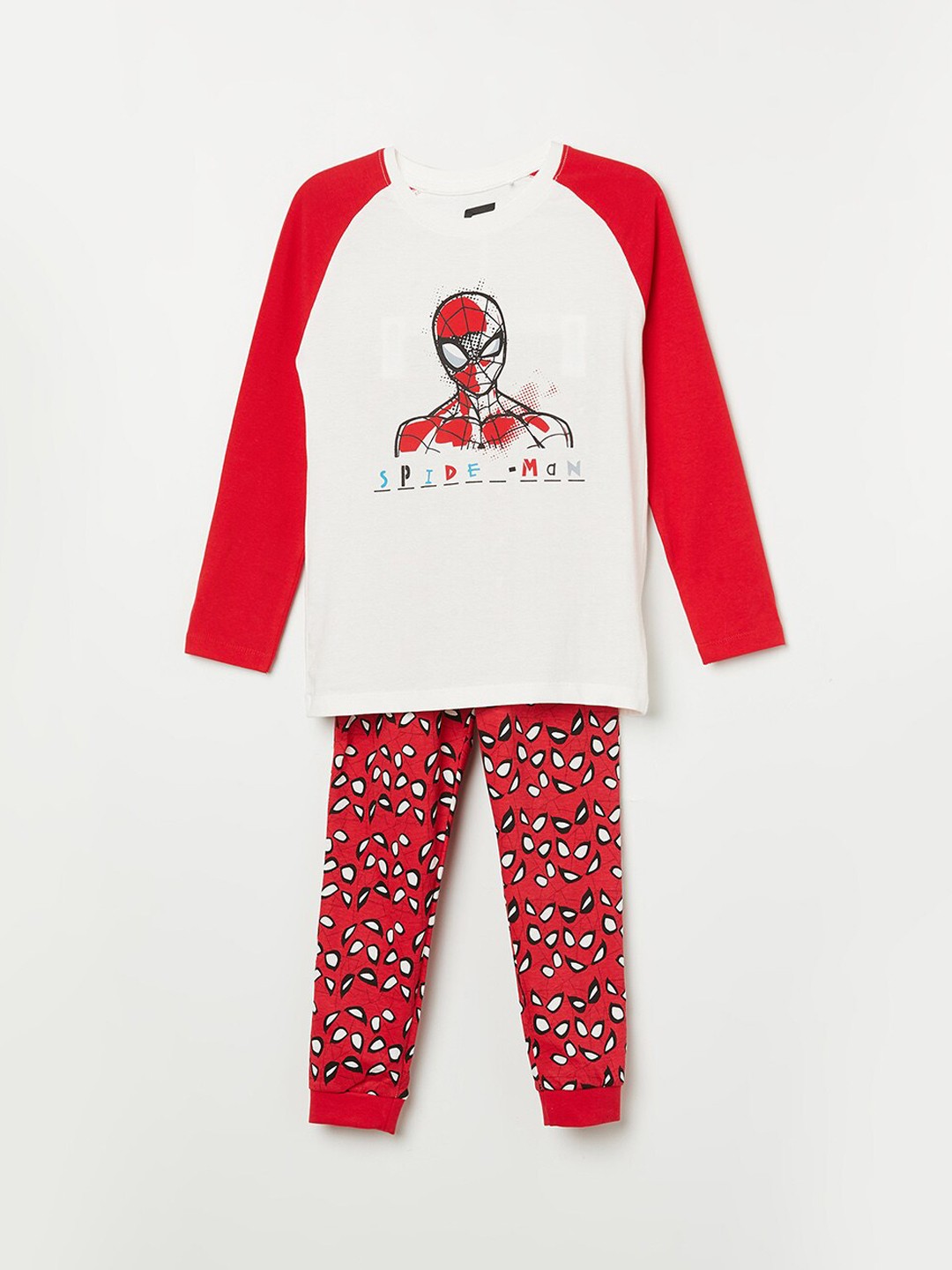 

Fame Forever by Lifestyle Boys Off White & Red Printed Night suit