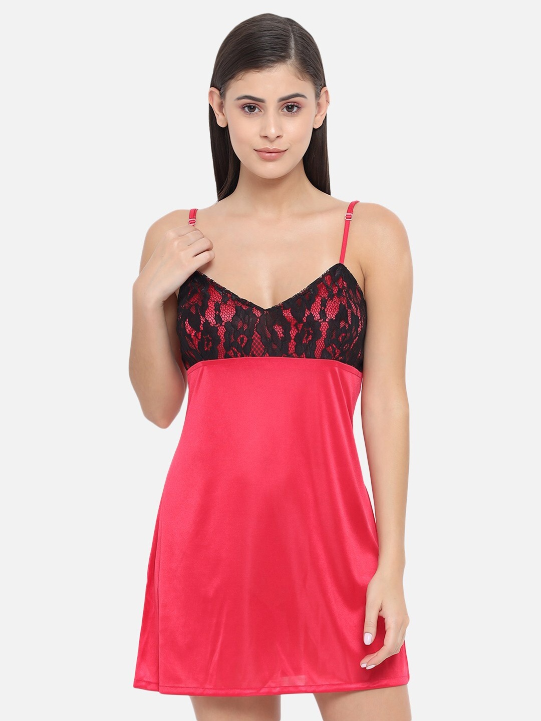 

Klamotten Red & Black Sensuous Lace Baby Doll