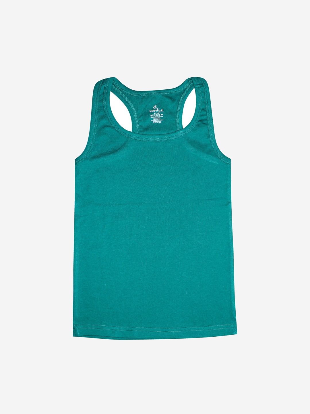 

KiddoPanti Girls Green Solid Pure Cotton Camisole