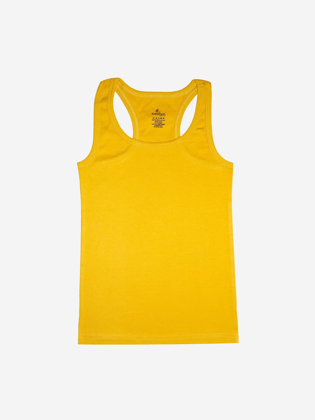 

KiddoPanti Girls Yellow Solid Pure Cotton Camisole