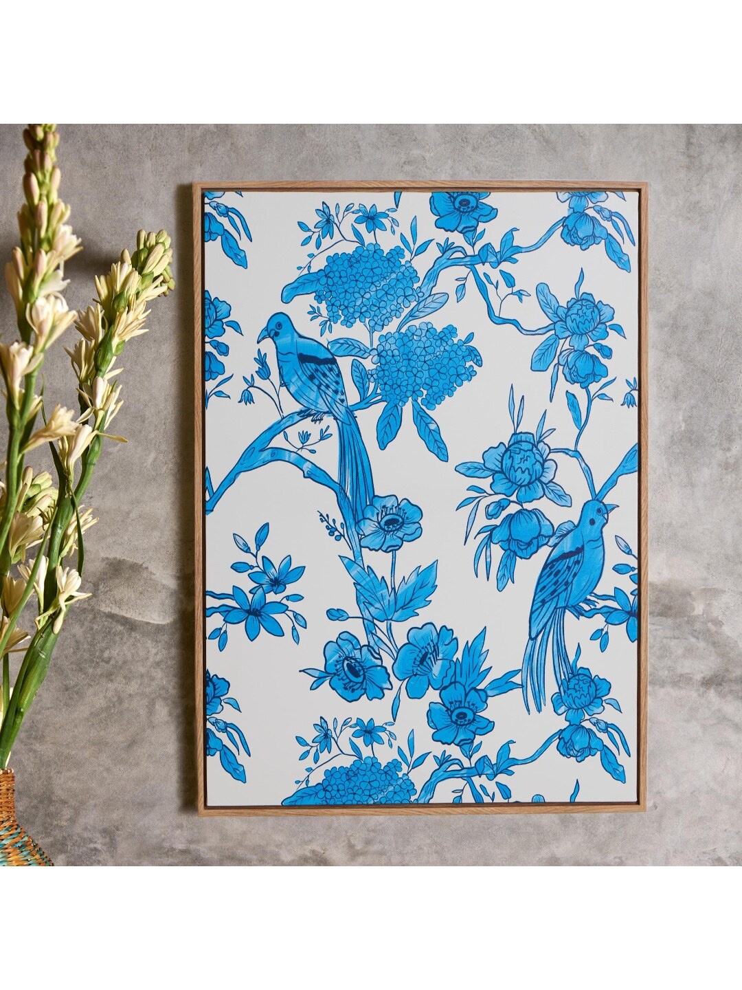 

Chumbak Blue & White Hand Painted Canvas Wall Art