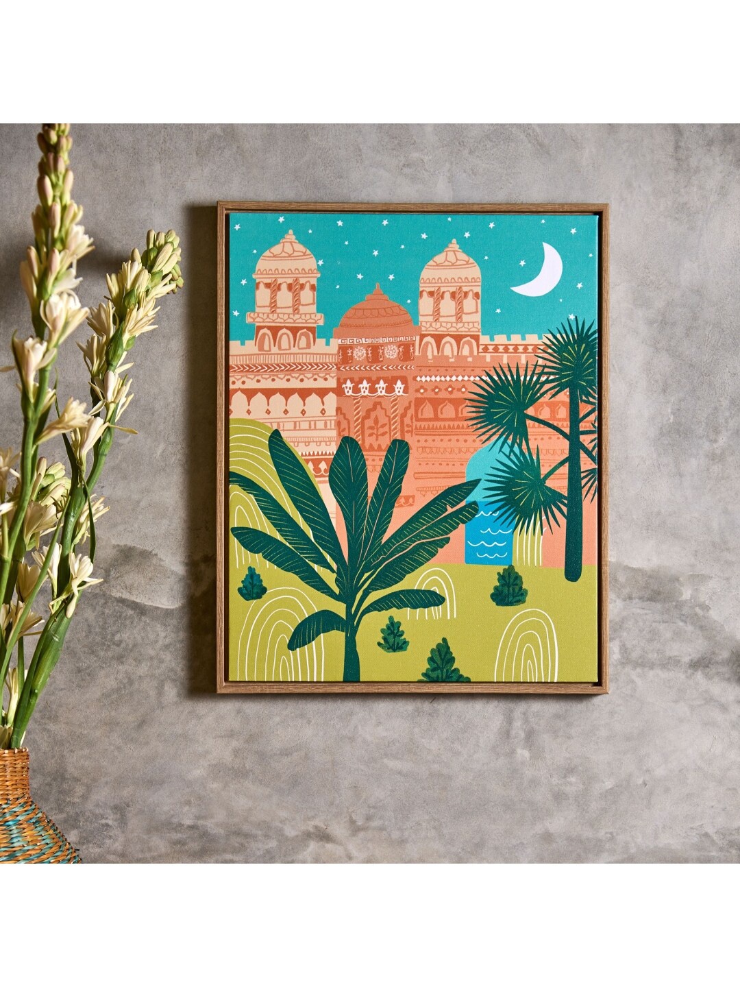 

Chumbak Red & Green Watercolour W-Owl-Art Wall Art