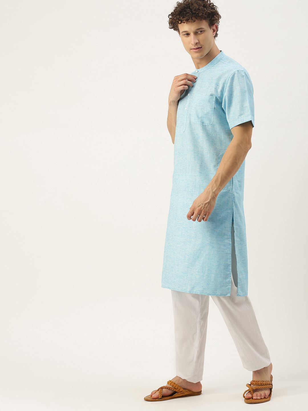 

IVOC Men Turquoise Blue Kurta